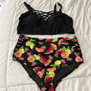 Torrid Bathing Suit Bikini with Fun Fruit Print